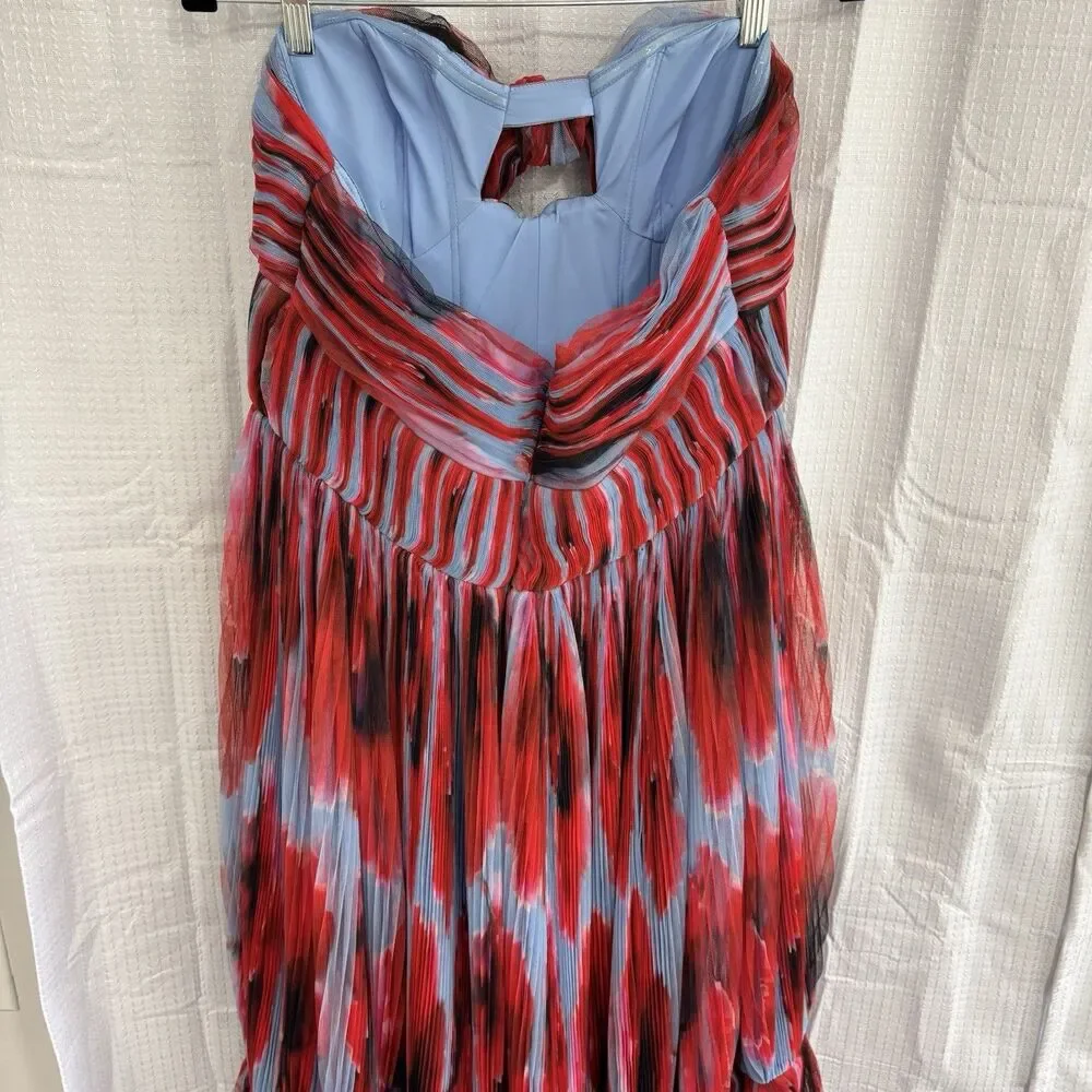 Hutch Dress Womens Size 12 Bow Front Strapless Maxi Dress Formal Blue Red NWT - Picture 6 of 7